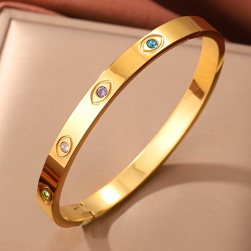 Women's Minimalist Stainless Steel Devil's Eye Bracelet